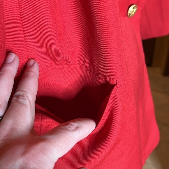 Vintage Neil Martin Red Wool Blend Blazer Women’s Size 14 | Made in USA - Picture 8 of 9